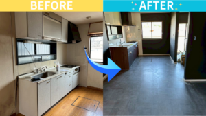 【実例公開】築２０年のキッチンが(税込)４４万円でモダンなキッチンに大変身！キッチン+床・壁リフォーム【京都市東山区・1週間】